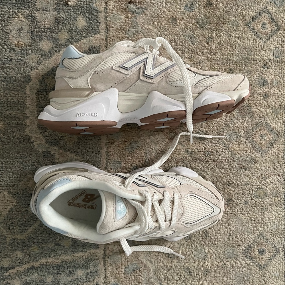 New Balance Cream and White Sneakers